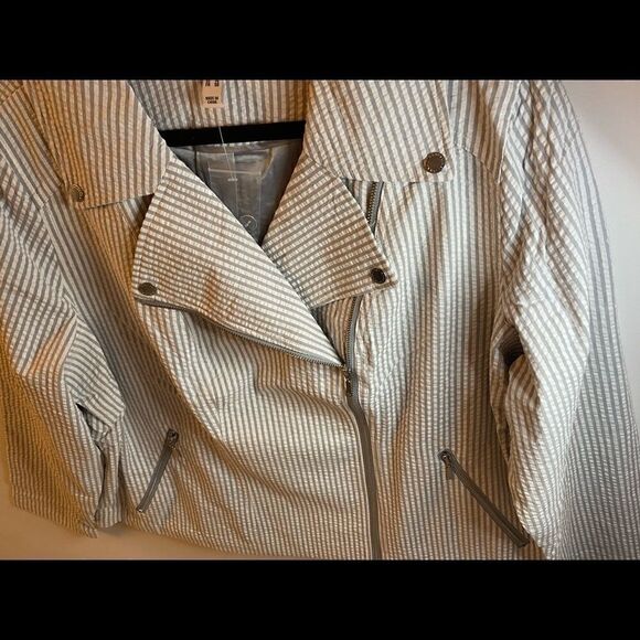 Isaac Mizrahi fashionable motorcycle jacket 22 W - Picture 8 of 11